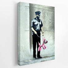 Premium Canvastavla - Policeman and balloon dog - Banksy (Street-art)