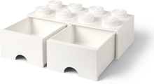 LEGO opbevaringskasse med 2 skuffer - Hvid