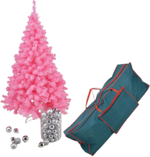 Roze kunst kerstboom/kunstboom 150 cm inclusief opbergzak
