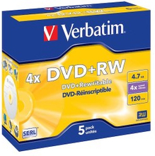 Verbatim DVD+RW i fodral 5-pack