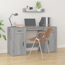vidaXL Skrivebord med skap grå sonoma konstruert tre