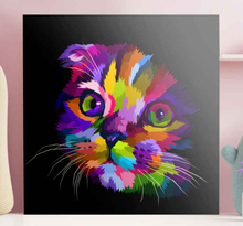 Canvas regenboog kat