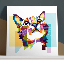 Canvas schilderij katten Geometrische kat