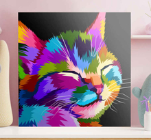 Canvas schilderij katten Regenboog kat