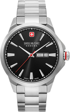 Swiss Military Hanowa 06-5346.04.007 Horloge Day Date Classic zilverkleurig-zwart 45 mm