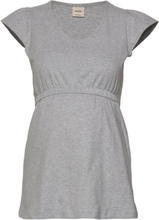 The-Shirt Frill Tops T-shirts & Tops Short-sleeved Grey Boob