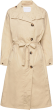 Poplin High Collar Coat Trenchcoat Frakke Beige Cathrine Hammel