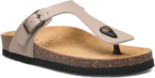 Sl Nicole Pu Leather Taupe Shoes Summer Shoes Flip Flops Beige Scholl*Betinget Tilbud