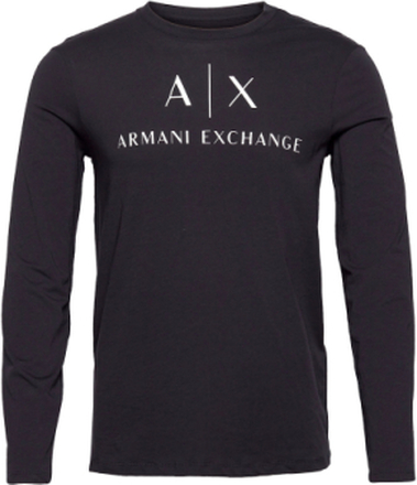 T-Shirt T-shirts Long-sleeved Svart Armani Exchange*Betinget Tilbud