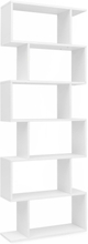 Dekorativ bogreol i hvid med 6 rum