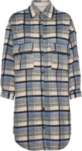 Tara Cr Oz Shirt Jacket Outerwear Coats Winter Coats Blå Cream*Betinget Tilbud