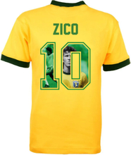 Brazilie retro voetbalshirt WK 1982 + Zico 10 (Photo Style)