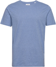 Mouliné O-Neck Tee S/S T-shirts Short-sleeved Blå Lindbergh*Betinget Tilbud