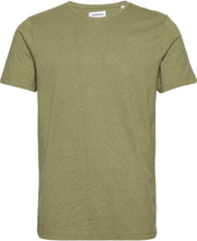 Mouliné O-Neck Tee S/S T-shirts Short-sleeved Grønn Lindbergh*Betinget Tilbud