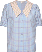 Nucassiane Shirt Blouses Short-sleeved Blå Nümph*Betinget Tilbud