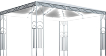 vidaXL Paviljong med ljusslinga LED 400x300 cm gräddvit