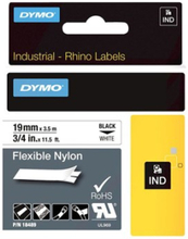 Dymo Rhinopro Flex Nylon 19mm Sort/hvid