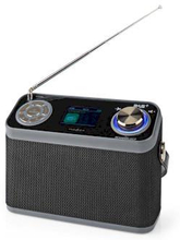 Nedis DAB+ Radio | Bordsdesign | DAB+ / FM | 2.4 "" | Färgskärm | Batteridriven / Strömadapter | Digital | 24 W | Bluetooth® | Hörlursuttag | Väckarklocka | Sov timer | Bärhandtag | Svart