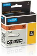 Dymo Tape Rhinopro Vinyl 12mm Sort/orange