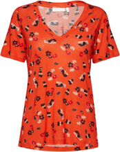 Rosita V-Neck T-Shirt Tops T-shirts & Tops Short-sleeved Orange InWear