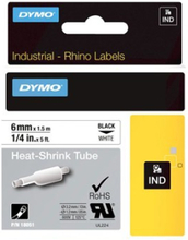 Dymo Tape Rhinopro Heat Shrink 6mm Sort/hvid