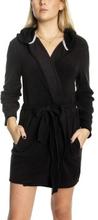 DKNY Cozy Up Hooded Robe Svart polyester Large Dame
