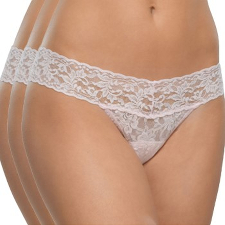 Hanky Panky Trusser 3P Low Rise Thong Rosa nylon One Size Dame