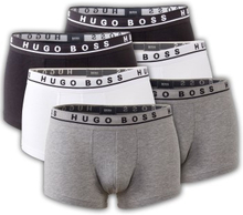BOSS 6P Cotton Stretch Trunks Hvid/Sort bomuld Small Herre