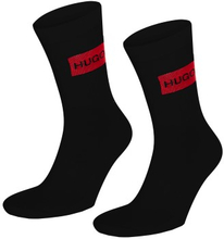 HUGO Strømper 2P Label Rib Socks Svart Str 43/46 Herre