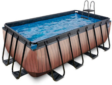 EXIT Frame Pool 4x2x1.22m (12v Sand filter)- Wood Optics
