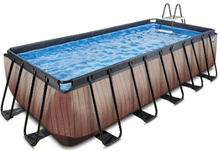 EXIT Wood Pool ø450x122cm med Sand filterpumpe, brun