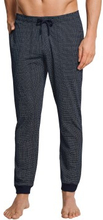 Schiesser Mix and Relax Lounge Pants With Cuffs Blå Mönstrad bomull Small Herr