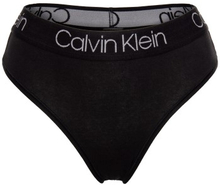 Calvin Klein Trusser Body Cotton High Waist Thong Sort bomuld Small Dame