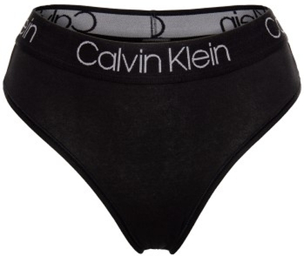 Calvin Klein Body Cotton High Waist Thong Schwarz Baumwolle Medium Damen