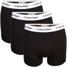 Calvin Klein 3P Cotton Stretch Trunks Sort/Hvid bomuld Small Herre