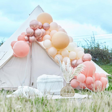 Stor ballongbåge roséguld & beige, 200 ballonger