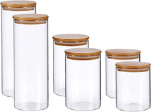 6x stuks glazen luxe keuken voorraadpotten/voorraadbussen 870-1085-1800 ml