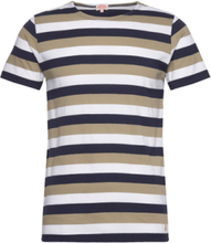 Striped Breton Shirt Héritage Tops T-Kortærmet Skjorte Beige Armor Lux