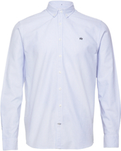 Johan Oxford Stripe Shirt Tops Shirts Casual Blue Kronstadt