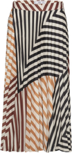 Printed Pleated Skirt Knælang Nederdel Multi/patterned Mango
