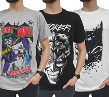 DC Comics Herren Batman Joker Kurzarm-Shirts T-Shirts mit verschiedenen Aufdrucken 012763