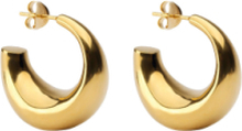 Bolded Earring Gold Accessories Jewellery Earrings Hoops Gull Syster P*Betinget Tilbud