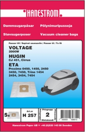 Haneström Dammsugarpåsar, syntetfiber, 5st. DU12006 Replace: N/A