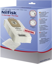 NILFISK Pölypussit, mikrokuitu, 4kpl. + Mikrosuodatin