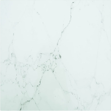 vidaXL Bordsskiva vit 40x40 cm 6 mm härdat glas med marmortextur