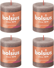 Bolsius Rustika blockljus 4-pack 80x68 mm rustik taupe