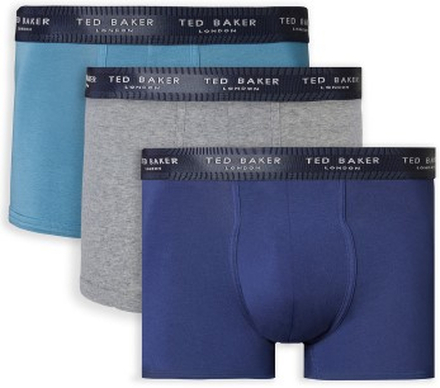 Ted Baker 3P Cotton Trunks Blau/Grau Baumwolle Large Herren