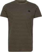 Timmi Organic/Recycled Striped T-Shirt T-shirts Short-sleeved Kakigrønn Kronstadt*Betinget Tilbud