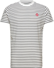 Timmi Organic/Recycled Striped T-Shirt T-shirts Short-sleeved Hvit Kronstadt*Betinget Tilbud