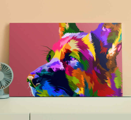 Canvas schilderij honden Regenboog duitse shepar